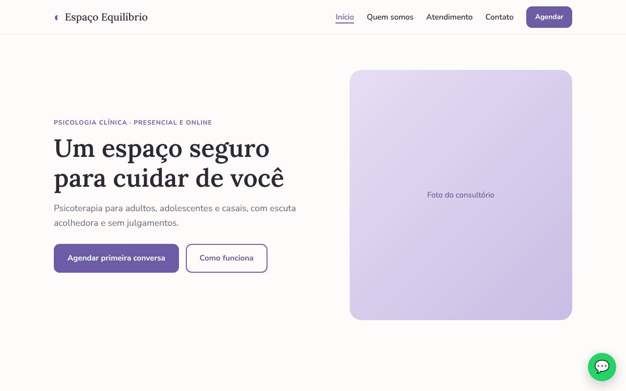 Site de clínica de psicologia